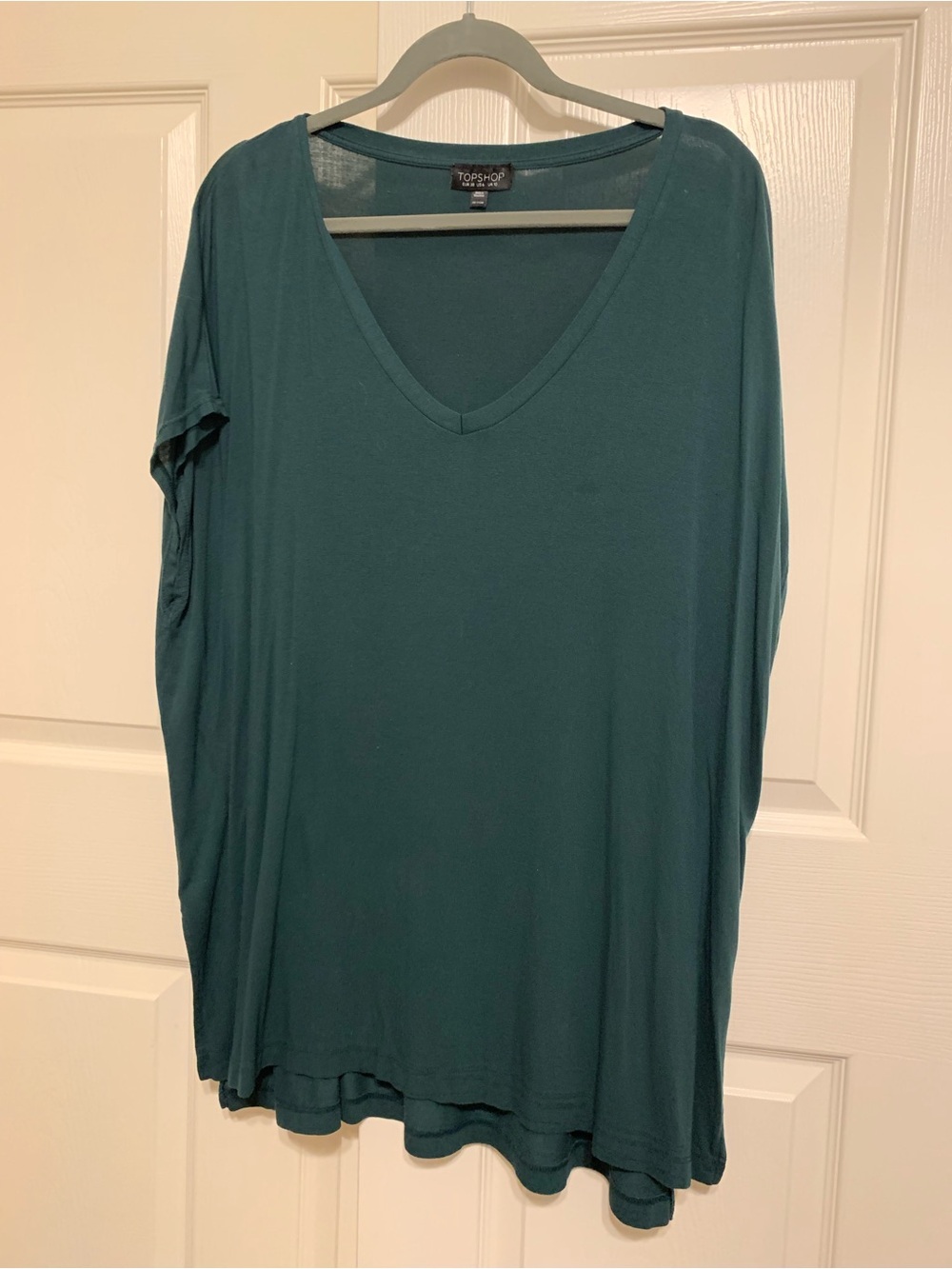 Topshop Oversized Teal Emerald Green Top Sz US 6